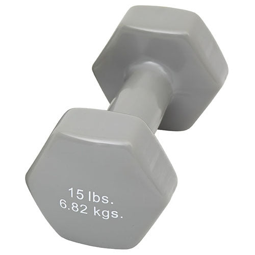 Dumbell Weight Color Vinyl Coated 15 Lb - GlobalMedicalSpecialists.com