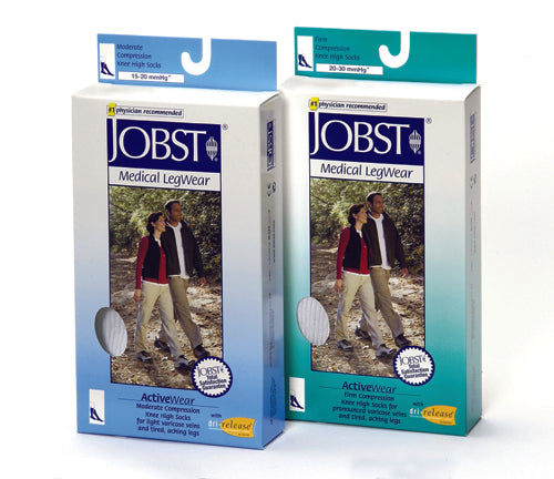 Jobst ActiveWear 15-20 Knee-Hi Socks White Small - GlobalMedicalSpecialists.com