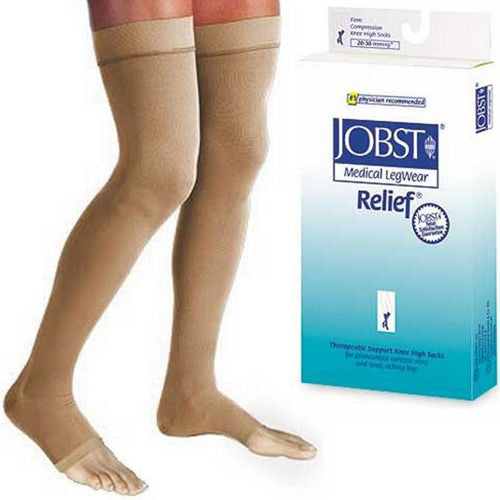 Jobst Relief 20-30 Thigh-Hi Dot OT Beige Med Silicone Band - GlobalMedicalSpecialists.com