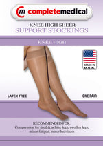 Ladies' Sheer Firm Support  Lg 20-30mmHg  Knee Highs  Beige